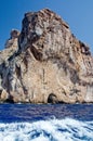 Cliffs ocean and boat foam