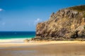 Cliffs and ocean on the coast of Brittany Bretagne, France Royalty Free Stock Photo