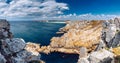 Cliffs and ocean on the coast of Brittany Bretagne, France Royalty Free Stock Photo