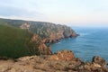 Cliffs over the Atlantic ocean. The westernmost point in Europe.Cape Roca Cabo da Roca, Portugal Royalty Free Stock Photo