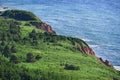 Cliffs overlooking the Atlantic Ocean, Cabot Trail Royalty Free Stock Photo