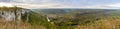 Cliffs overlooking the medieval village of Saint-Antonin-Noble-Val in Occitanie, France