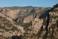 Cliffs and ravines in the Natural Park of the Mountains and Canyons of Guara. Royalty Free Stock Photo