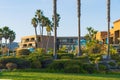 The Cliffs Resort at Pismo beach at sunset, California Central Coast. Oceanfront full-service hotel with breathtaking ocean views