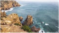 Cliffs and rocks and the Atlantic. Cabo da Roca, Portugal, the farthest western point of Europe. Royalty Free Stock Photo