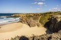Cliffs and sand on Cerca Nova Beach, Alentejo, Portugal Royalty Free Stock Photo