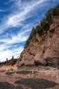 Cliffs sculpted by wind at Hopewell Rocks Park Royalty Free Stock Photo