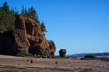 Cliffs sculpted by wind at Hopewell Rocks Park Royalty Free Stock Photo