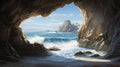 cliffs sea cave landscape Royalty Free Stock Photo