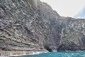 Cliffs and Sea Caves on Na Pali Coast, Kauai Royalty Free Stock Photo