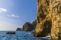 Cliffs and sea stacks along the east coast of the Island of Capri, Italy