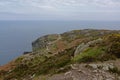 Cliffs with shrubs along the north sea coast of howth , ireland Royalty Free Stock Photo