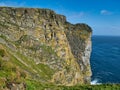 Cliffs on the south Shetland coast near Sumburgh Head, UK Royalty Free Stock Photo