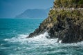 Cliffs in the surf - Cinqueterre coast line (2) Royalty Free Stock Photo