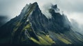 Cliffs towering clouds,the magic of nature