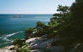 Cliffs and view of the Atlantic Ocean in Acadia National Park, M Royalty Free Stock Photo