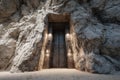Cliffside Rock Elevator with Hidden Doors Royalty Free Stock Photo