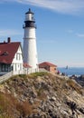 Cliffside View of a Lighthouse on the Coast of Canada