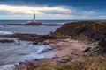 Clifftop View of St Mary`s Lighthouse Royalty Free Stock Photo
