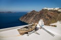 Clifftop views of the volcanic caldera in Santorini