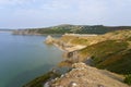 On the clifftops high above Three Cliffs Bay Royalty Free Stock Photo