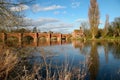 View of the arches of Clifton Hampden bridge Oxfordshire on March 25, 2005 Royalty Free Stock Photo