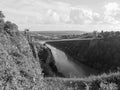 Clifton Suspension Bridge in Bristol in black and white Royalty Free Stock Photo