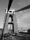 Clifton Suspension Bridge in Bristol in black and white Royalty Free Stock Photo