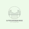 clifton suspension bridge minimalist logo design line art illustration creative united kingdom English icon