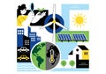 Climate Action Vector Illustration Featuring Global Earth Environment With Sustainable Implementation Pollution Affecting Royalty Free Stock Photo