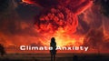 Climate Anxiety Is Real - Fireball engulfs the planet Royalty Free Stock Photo