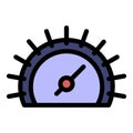 Climate barometer icon color outline vector