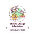 Climate change adaptation concept icon