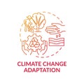 Climate change adaptation concept icon