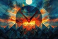 Climate Change Clock A geometric clock illustration with the hands rapidly approaching a critical point, symbolizing the urgency