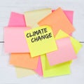 Climate change CO2 clean air protection environment nature desk note paper Royalty Free Stock Photo