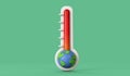 Climate change concept. Rising earth temperature thermometer. 3D Render. Royalty Free Stock Photo