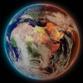 Climate change. Earth future. 3D representation