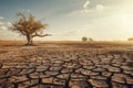 Climate Change and Global Warming Concept: Desiccated and Barren Landscape