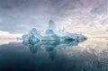 Climate change and global warming. Icebergs from a melting glacier in Greenland. UNESCO world heritage site.