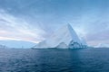 Climate change and global warming. Icebergs from a melting glacier in Greenland. UNESCO world heritage site.