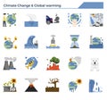 Climate change and global warming icon set Royalty Free Stock Photo