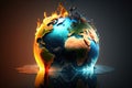 climate change global warning abstract illustration generative ai Royalty Free Stock Photo