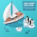 Climate Change Isometric Composition Royalty Free Stock Photo