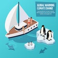 Climate Change Isometric Composition Royalty Free Stock Photo