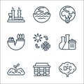 Climate change line icons. linear set. quality vector line set such as air pollution, mining cart, plant tree, climate change, Royalty Free Stock Photo