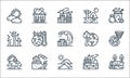 Climate change line icons. linear set. quality vector line set such as deforestation, desert, melting, fossil fuels, landslide,