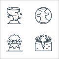 climate change line icons. linear set. quality vector line set such as earthquake, volcano, earth