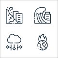 Climate change line icons. linear set. quality vector line set such as global warming, hail, tsunami