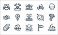 Climate change line icons. linear set. quality vector line set such as high tide, house effect, meteorite, wind, iceberg, humidity